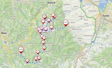 Trasa Żywiec - Skrzyczne - Barania Góra - Wisła/Milówka